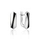 Black Enamel Silver Earrings, image 