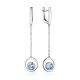 Silver Dangle Earrings With Synthetic Topaz, image 