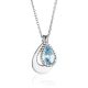 Silver Necklace With Synthetic Topaz Pendant, image 