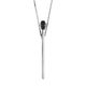 Stylish Silver Crystal Necklace, Length: 40, image 
