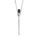 Stylish Silver Crystal Necklace, Length: 45, image 