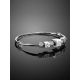 White Gold Bangle Bracelet With Crystals, image , picture 2