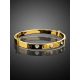 Designer Golden Bangle Bracelet With Crystals, image , picture 2