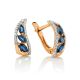 Golden Sapphire Earrings With Diamonds, image 