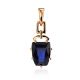 Golden Pendant With Synthetic Sapphire, image 