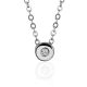 White Gold Round Pendant With Diamond And Synthetic Emerald, image 