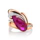 Golden Ring With Corundum And Crystals, Ring Size: 7 / 17.5, image , picture 3