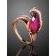 Golden Ring With Corundum And Crystals, Ring Size: 7 / 17.5, image , picture 2