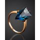 Futuristic Golden Ring With Synthetic Topaz, Ring Size: 7 / 17.5, image , picture 2