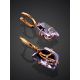 Amethyst Golden Dangles With Crystals, image , picture 2