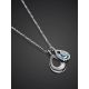 Silver Necklace With Synthetic Topaz Pendant, image , picture 2