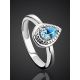 Silver Ring With Synthetic Topaz, Ring Size: 5.5 / 16, image , picture 2