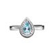 Silver Ring With Synthetic Topaz, Ring Size: 5.5 / 16, image , picture 4