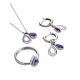 Silver Necklace With Teardrop Amethyst Pendant, image , picture 3