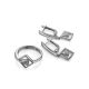 Geometric Silver Crystal Ring The Astro, Ring Size: 5.5 / 16, image , picture 4