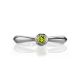 Silver Ring With Bright Chrysolite Centerstone, Ring Size: 8 / 18, image , picture 3