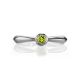 Silver Ring With Bright Chrysolite Centerstone, Ring Size: 5 / 15.5, image , picture 3