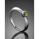Silver Ring With Bright Chrysolite Centerstone, Ring Size: 8 / 18, image , picture 2
