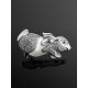 Silver Enamel Rabbit Brooch With Crystals, image , picture 2