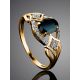 Golden Sapphire Ring With Diamonds The Mermaid, Ring Size: 8 / 18, image , picture 2