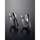 Black Enamel Silver Earrings, image , picture 2