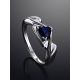 Silver Ring With Synthetic Sapphire, Ring Size: 8 / 18, image , picture 2