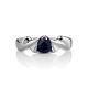 Silver Ring With Synthetic Sapphire, Ring Size: 8 / 18, image , picture 3
