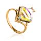 Geometric Golden Ring With Synthetic Quartz, Ring Size: 9 / 19, image 
