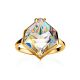Geometric Golden Ring With Synthetic Quartz, Ring Size: 9 / 19, image , picture 4