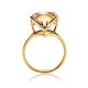 Geometric Golden Ring With Synthetic Quartz, Ring Size: 9 / 19, image , picture 3