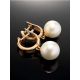 Pearl Drop Earrings In Gold The Serene, image , picture 2