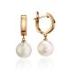 Pearl Drop Earrings In Gold The Serene, image 
