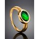 Classy Golden Ring With Green Crystal, Ring Size: 9 / 19, image , picture 2
