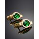 Green Crystal Earrings In Gold, image , picture 2