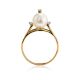 Golden Ring With Pearl And Crystals The Serene, Ring Size: 8.5 / 18.5, image , picture 3