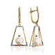 Golden Dangles With Pearl And Crystals The Serene, image 
