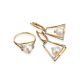 Golden Ring With Pearl And Crystals The Serene, Ring Size: 8.5 / 18.5, image , picture 5