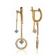 Designer Golden Dangles With Crystals, image 