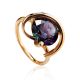 Golden Cocktail Ring With Synthetic Alexandrite, Ring Size: 7 / 17.5, image 
