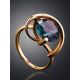 Golden Cocktail Ring With Synthetic Alexandrite, Ring Size: 7 / 17.5, image , picture 2