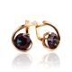 Synthetic Alexandrite Golden Earrings, image 