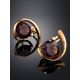 Synthetic Alexandrite Golden Earrings, image , picture 2