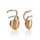Designer Golden Earrings With Crystals, image 