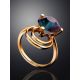 Golden Cocktail Ring With Alexandrite, Ring Size: 7 / 17.5, image , picture 2