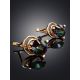 Golden Earrings With Alexandrite Centerstones, image , picture 2