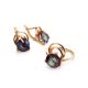Golden Earrings With Alexandrite Centerstones, image , picture 4