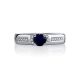 Silver Ring With Synthetic Sapphire And Crystals, Ring Size: 6.5 / 17, image , picture 3