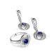 Classy Silver Dangles With Synthetic Sapphire And Crystals, image , picture 3
