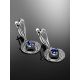 Classy Silver Dangles With Synthetic Sapphire And Crystals, image , picture 2