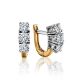 Golden Earrings With Diamond Rows, image 
